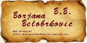 Borjana Belobrković vizit kartica